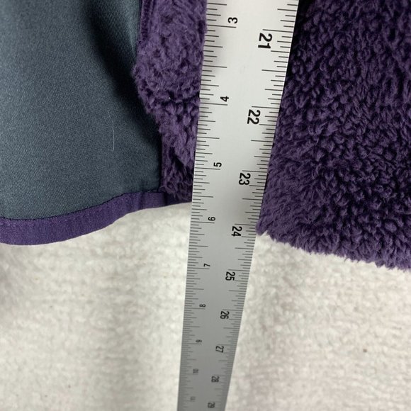 Columbia Sherpa Jacket Womens Medium Purple Gray Stretch Mock Neck Full Zip 8033 - Picture 4 of 7